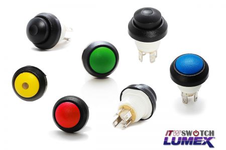 12mm 5A/28VDC SnapAction Pushbutton Switches - 12mm High Current Waterproof Push Switches